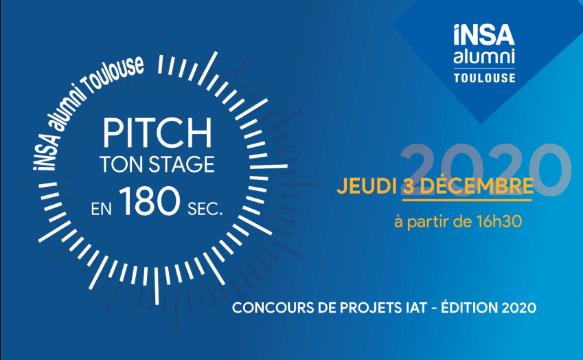 Bandeau Concours PITCH TON STAGE EN 180 SEC. - Jeudi 3 décembre 2020